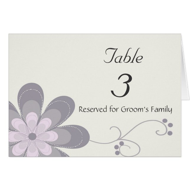 Floral Wedding Table Number Card (Front Horizontal)