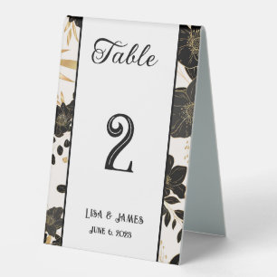 Floral Wedding Table Number Card Table Tent Sign