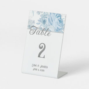 Floral Wedding Table Number Pedestal Card Sign