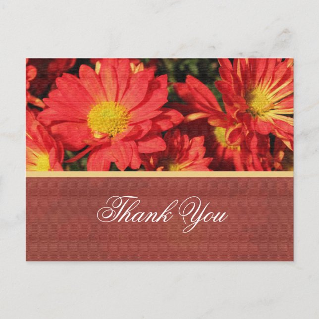 Floral wedding thank you post card. postcard (Front)