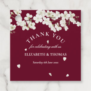 Floral Wedding Thank You Pretty White Blossom Favour Tags