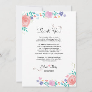 Floral Wedding Thank you Table Sign Invitation