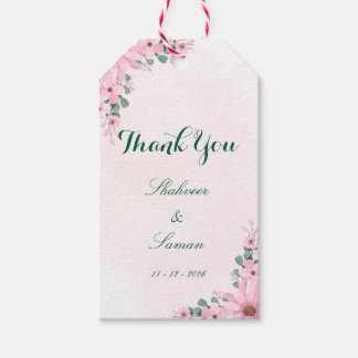 Floral Wedding Thank you tags favor tags editable