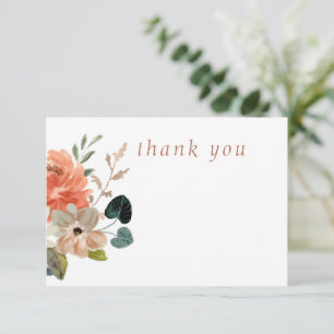 Floral Wedding Thank You White Appreciation Card