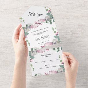 Floral Wedding Theme All In One Invitation