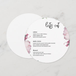 Floral Wedding Theme Menu