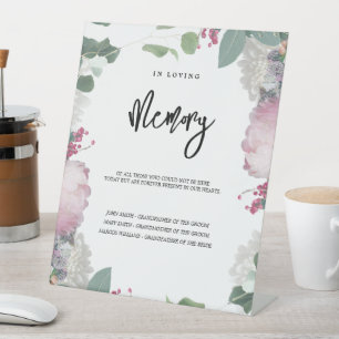 Floral Wedding Theme Pedestal Sign