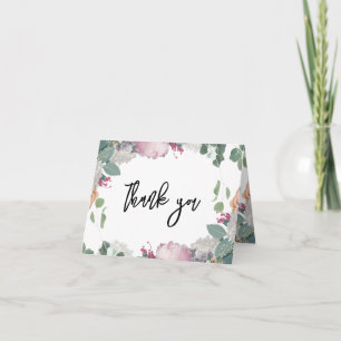 Floral Wedding Theme Thank You Card