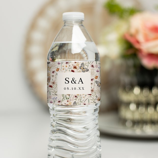 Floral Wedding Water Bottle Label (Floral Wedding Water Bottle Label
)