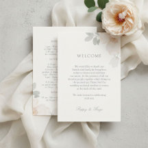 Floral Wedding Weekend Welcome Enclosure Card