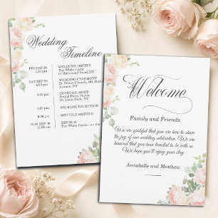 Floral Wedding Welcome Bag Letter & Timeline Card