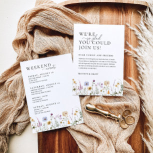 Floral Wedding Welcome Bag Note & Itinerary Card