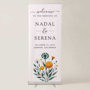 Floral Wedding Welcome Retractable Banner