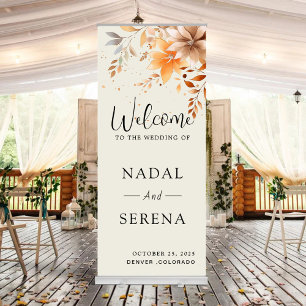 Floral Wedding Welcome Retractable Banner
