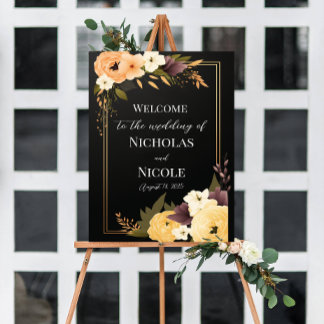 Floral Wedding Welcome Sign Template
