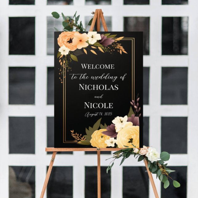 Floral Wedding Welcome Sign Template (Creator Uploaded)