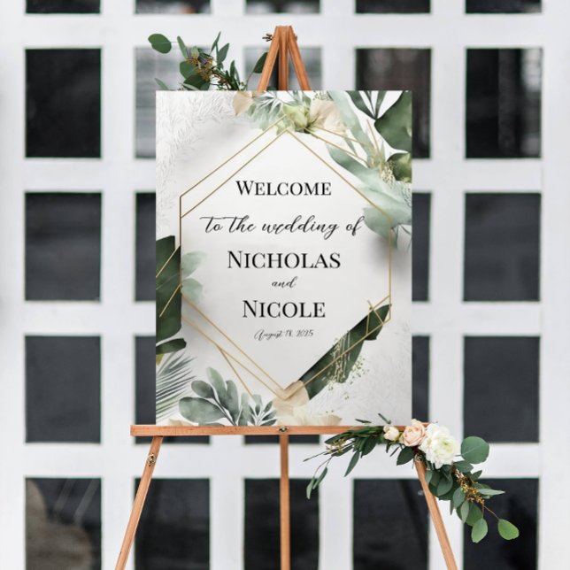 Floral Wedding Welcome Sign Template (Creator Uploaded)