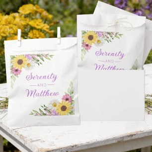 Floral Wedding Wildflower Sunflower Daisy Party Favour Bags
