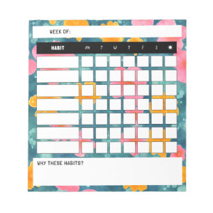 Floral Weekly Habit Tracker Notepad