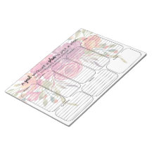 floral weekly planner note pad personalised quote