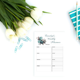 Floral Weekly Planner Personalised Post-it Notes
