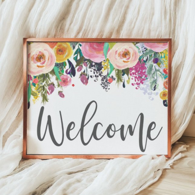 Floral Welcome Boho Bohemian Wall Art Poster (Creator Uploaded)