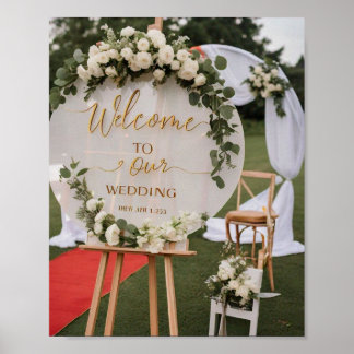 Floral Welcome to Our Wedding Sign