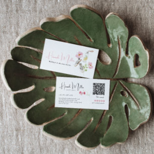 Floral Wellness Feminine Health & Fitness QR Code Business Card