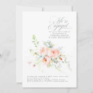 Floral We're Engaged Engagement Party Photo Invitation