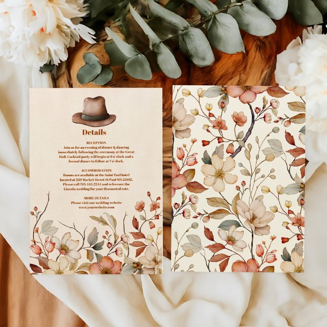 Floral Western Cowboys Wedding Enclosure Card (Creator Uploaded)