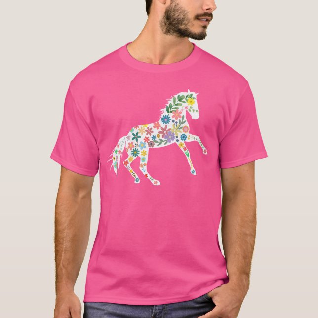 Floral Western Cowgirl Idea For Horse And Rodeo Lo T-Shirt (Front)