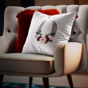 Floral Western Horseshoe Quinceanera Cushion