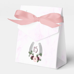 Floral Western Horseshoe Quinceanera Favour Box