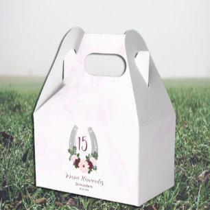 Floral Western Horseshoe Quinceanera Favour Box