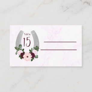 Floral Western Horseshoe Quinceanera Place Card