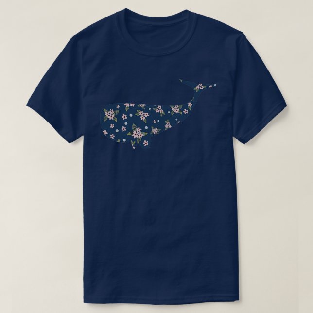 Floral whale 1 T-Shirt (Design Front)