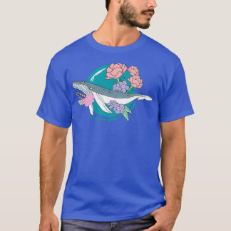 Floral Whale illustration T T-Shirt