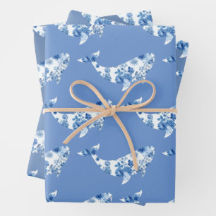 Floral Whale Wrapping Sheets
