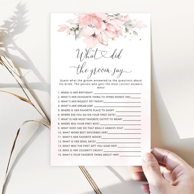 Floral What did the groom say bridal shower game (Creator Uploaded)