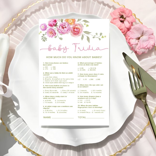 Floral Whats in Your Purse Baby Shower Game (Creator Uploaded)