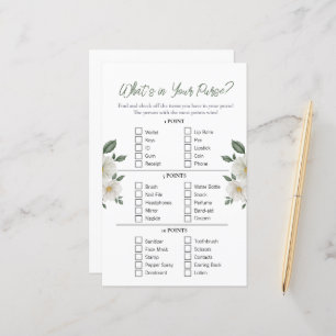 Floral "What's in Your Purse" Bridal Shower Game
