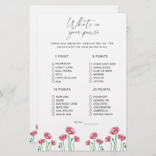 Floral what's in your purse game