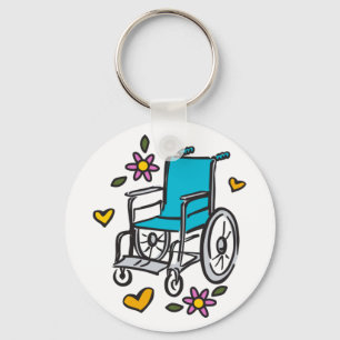 Floral Wheelchair Key Ring