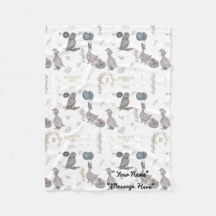 Floral, Whimsical, Nursery watercolor stories Fleece Blanket