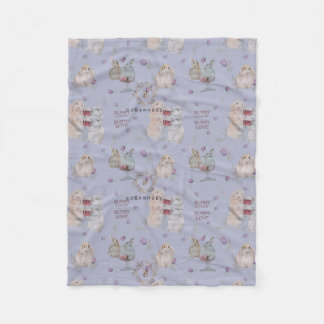Floral, Whimsical, Nursery watercolor stories Fleece Blanket