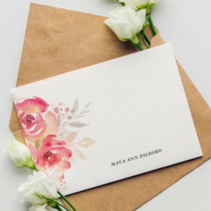 Floral Whimsical Personalized Note Cards