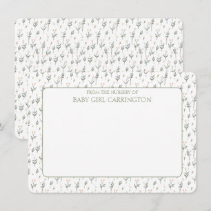 Floral Whimsical Vintage Personalized  Card