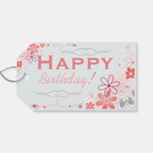 Floral Whimsy Birthday Gift Tags