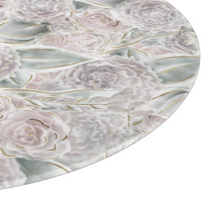 Floral Whimsy Coquette Print - Soft feminine pinks Cutting Board