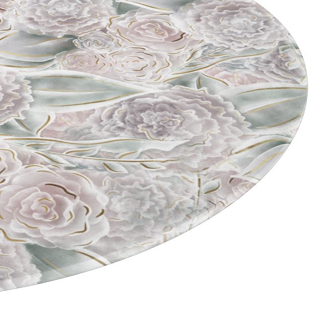 Floral Whimsy Coquette Print - Soft feminine pinks Cutting Board (Corner)
